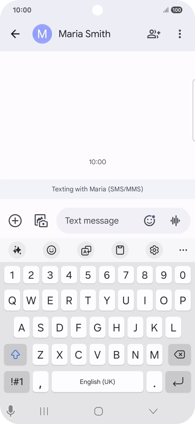 Select an existing conversation or create a new message and press the AI icon.