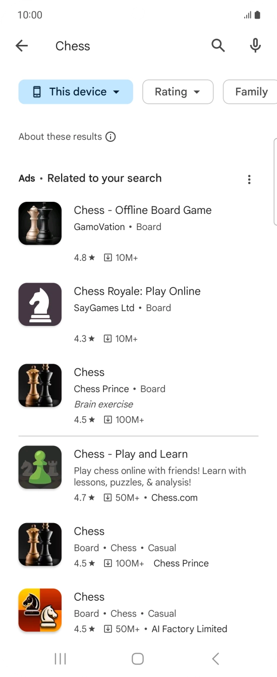 Press the required app. Press the required app.