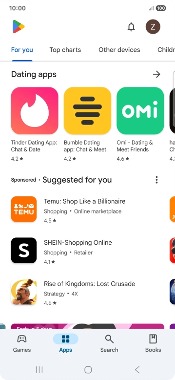 Press the profile icon. Press the profile icon.