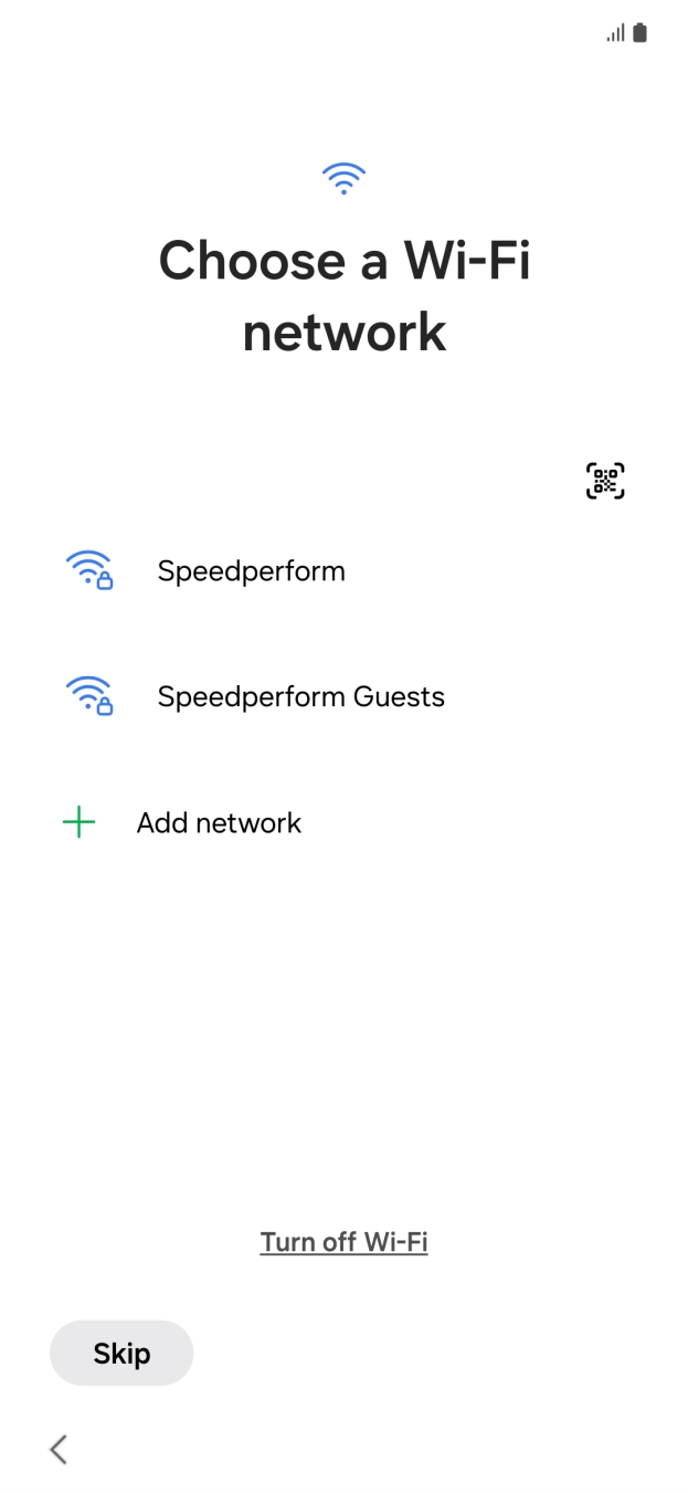 Press the required Wi-Fi network.
