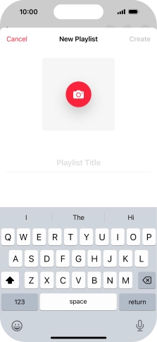 Press the text input field and key in a name for the playlist.