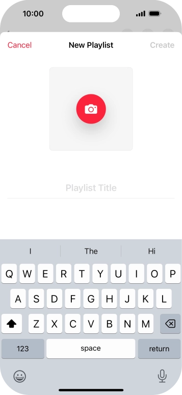 Press the text input field and key in a name for the playlist.