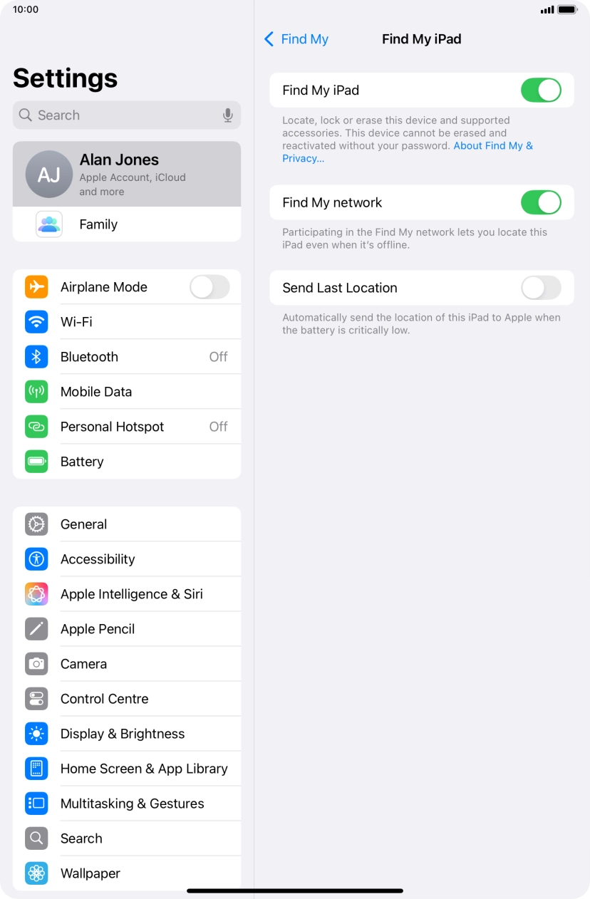 Press the indicator next to 