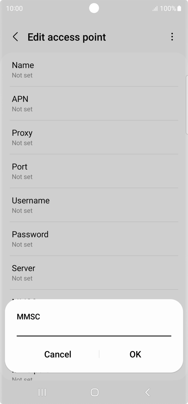 Key in http://mmsc.telstra.com:8002 and press OK.