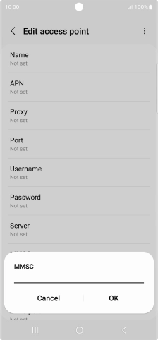 Key in http://mmsc.telstra.com:8002 and press OK.