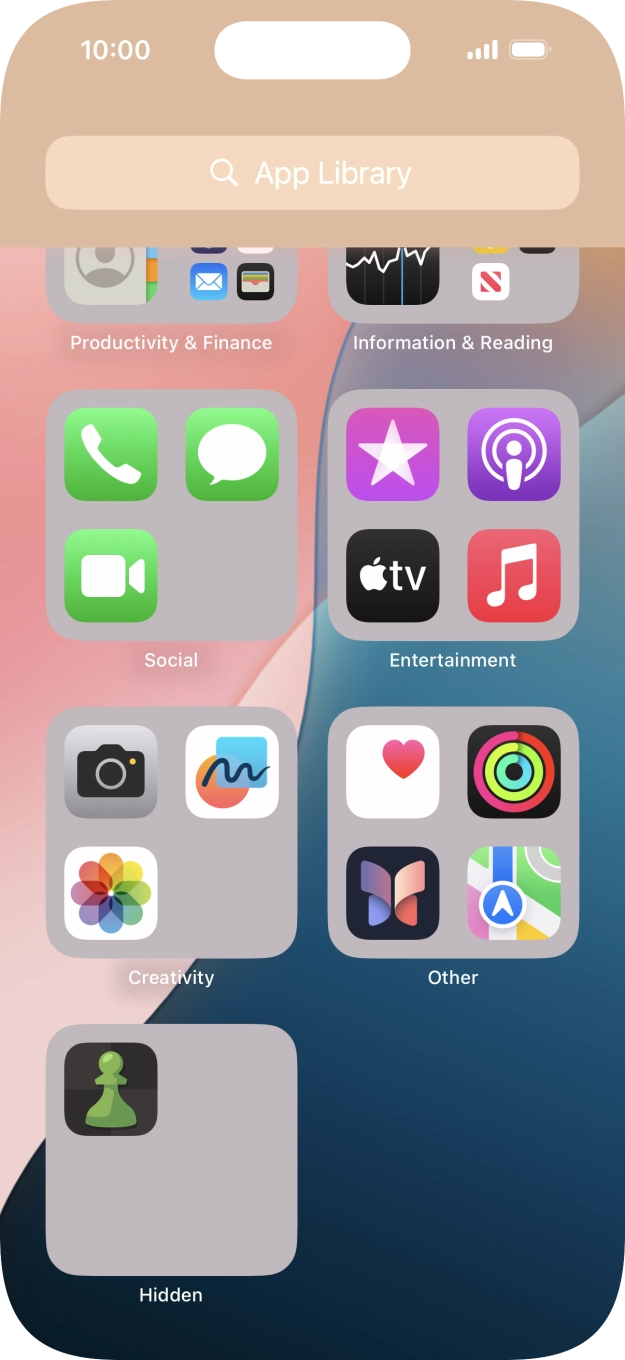 Press and hold the required app.