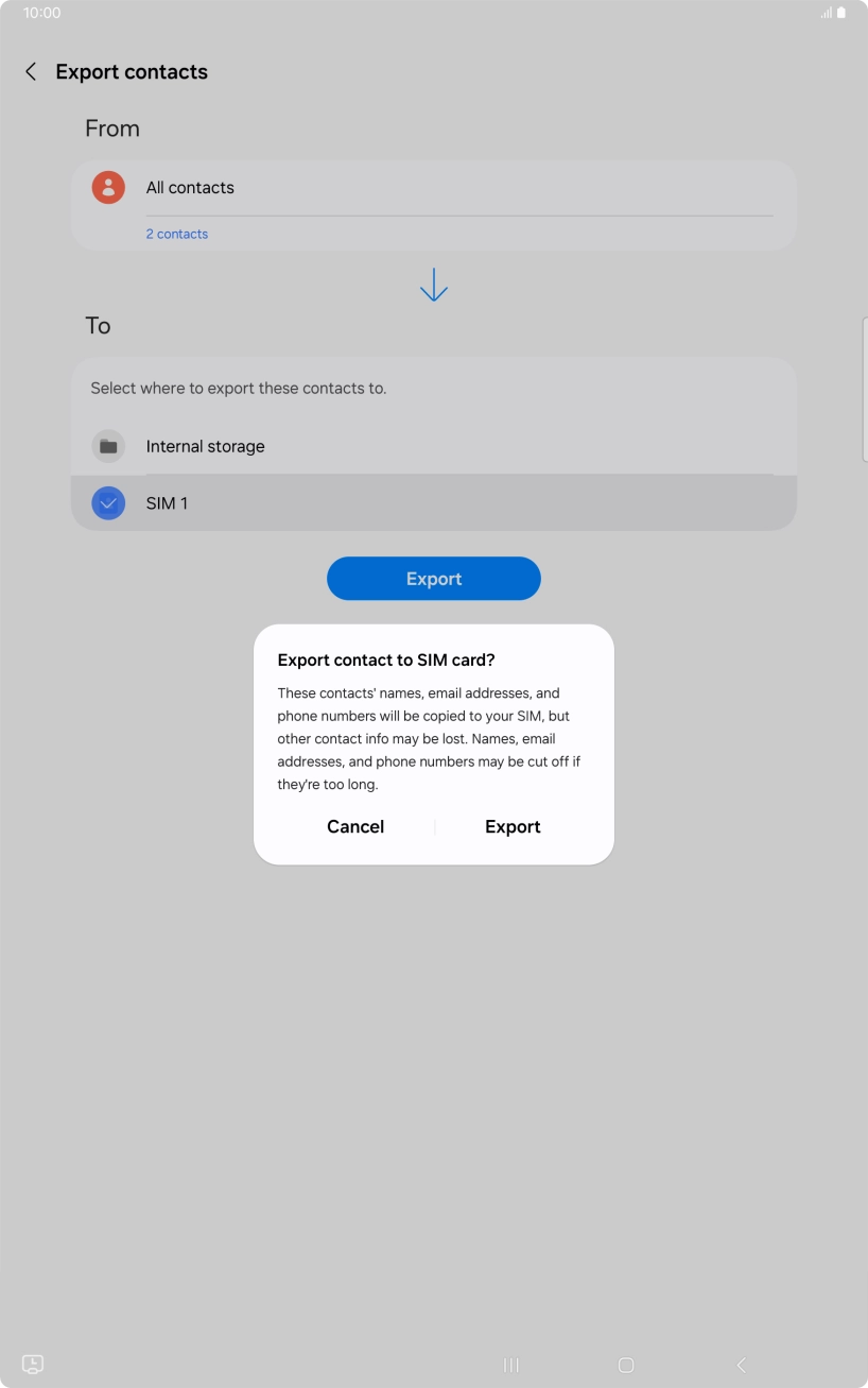 Press Export. Press Export.