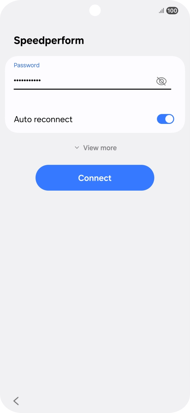 Key in the password for the Wi-Fi network and press Connect.