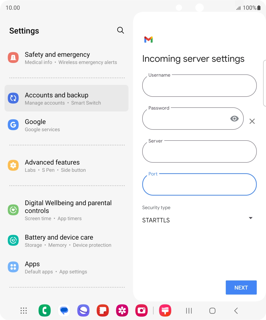 Press the drop down list below 