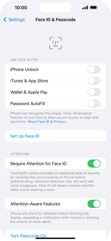Press Set Up Face ID.