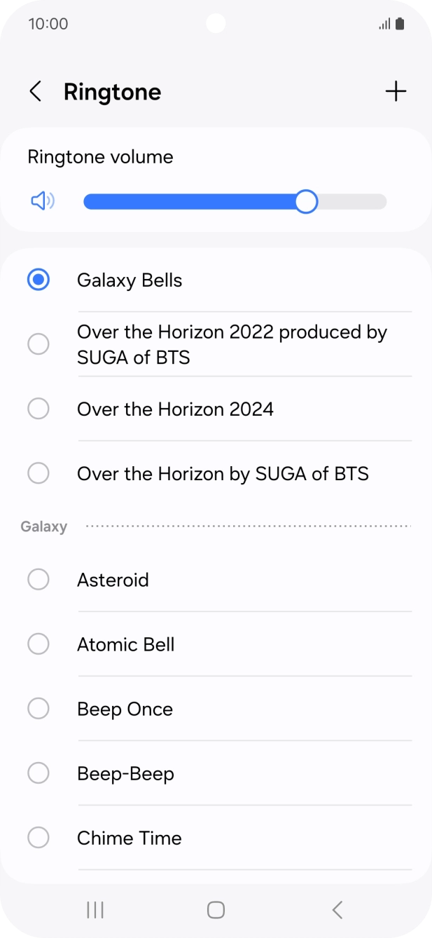 Press the different ring tones to hear them.