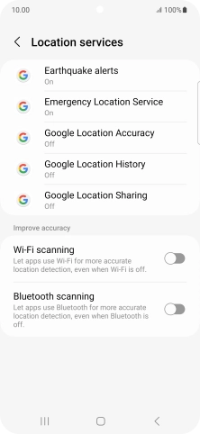 Press Google Location Accuracy.