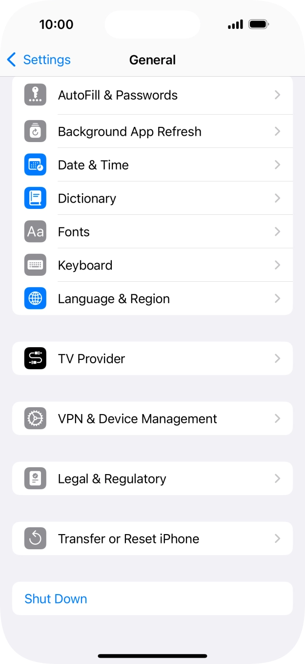 Press Transfer or Reset iPhone.