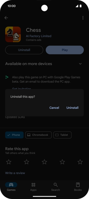Press Uninstall.