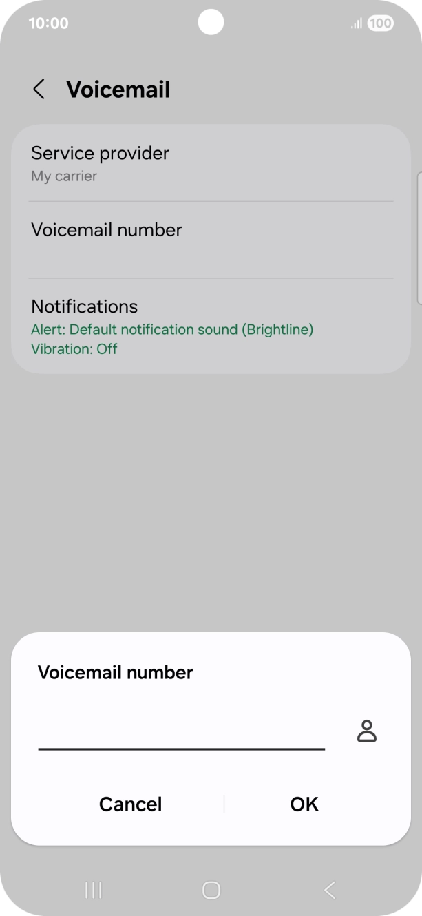 Key in +61101 and press OK.