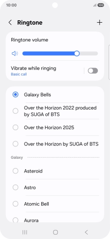 Press the different ring tones to hear them.
