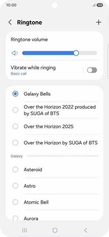 Press the different ring tones to hear them.