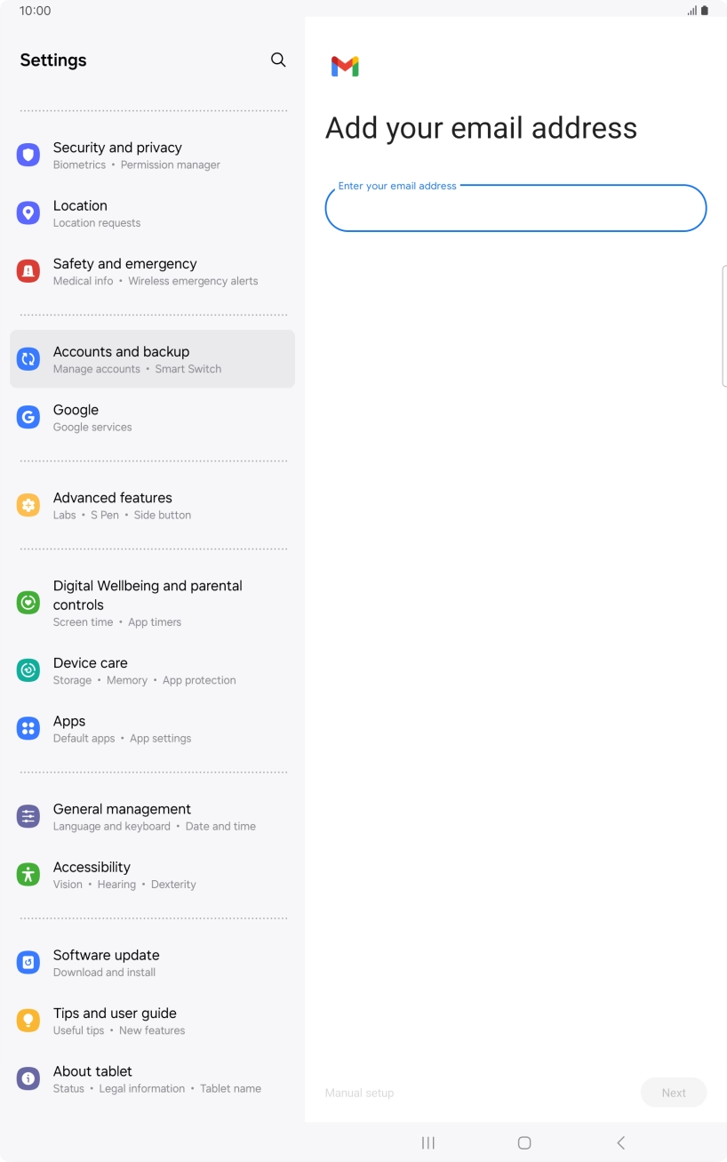 Press the field below 