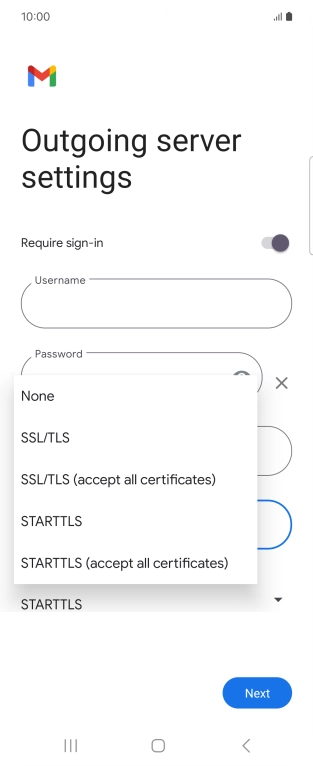 Press SSL/TLS.