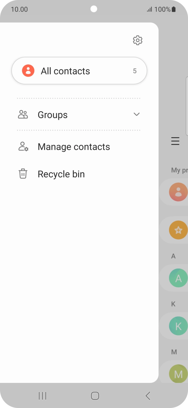 Press Manage contacts.