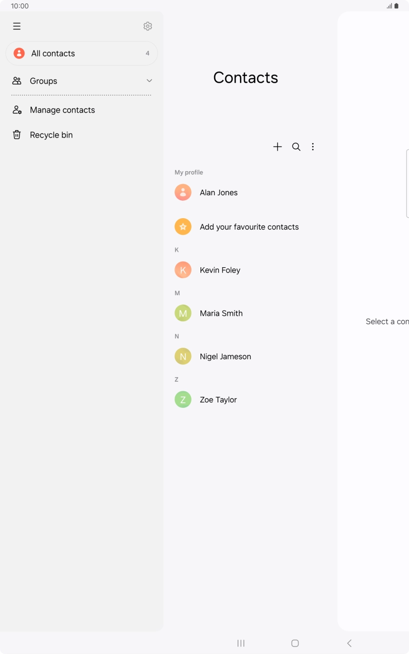 Press Manage contacts. Press Manage contacts.