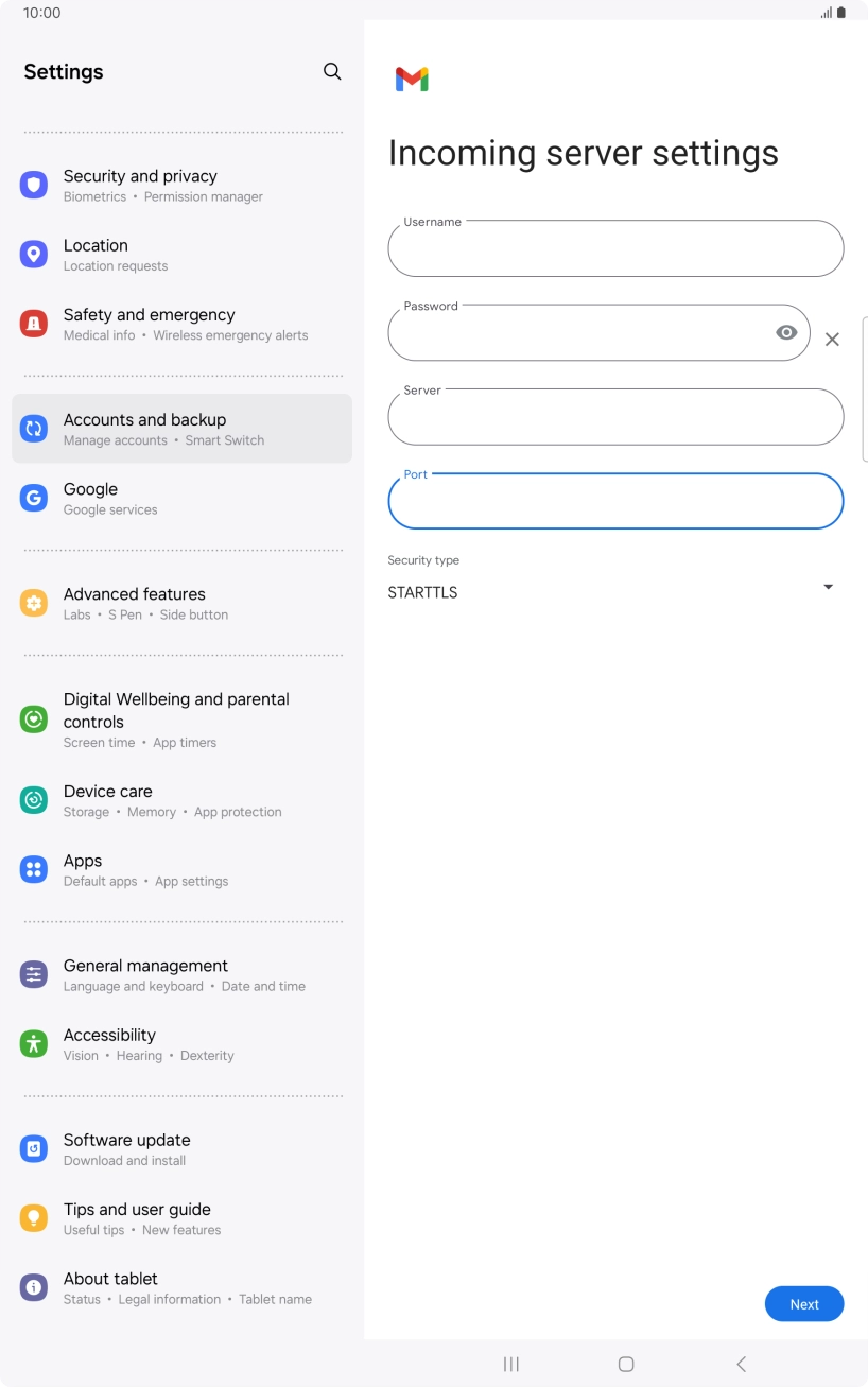 Press the drop down list below 