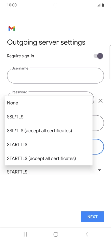 Press SSL/TLS.