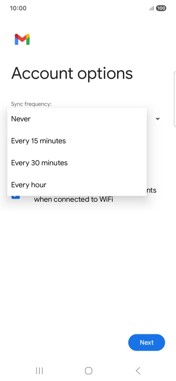 Press the required setting. Press the required setting.