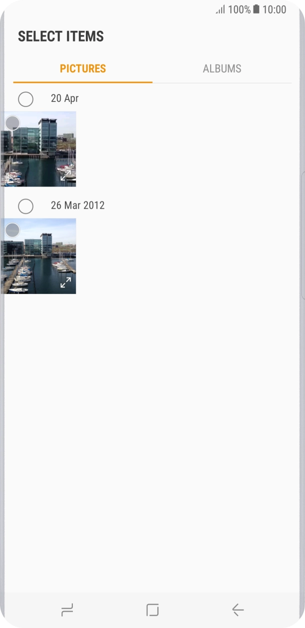 Press the required picture. Press the required picture.