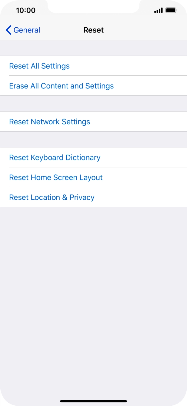 Press Reset All Settings. Press Reset All Settings.