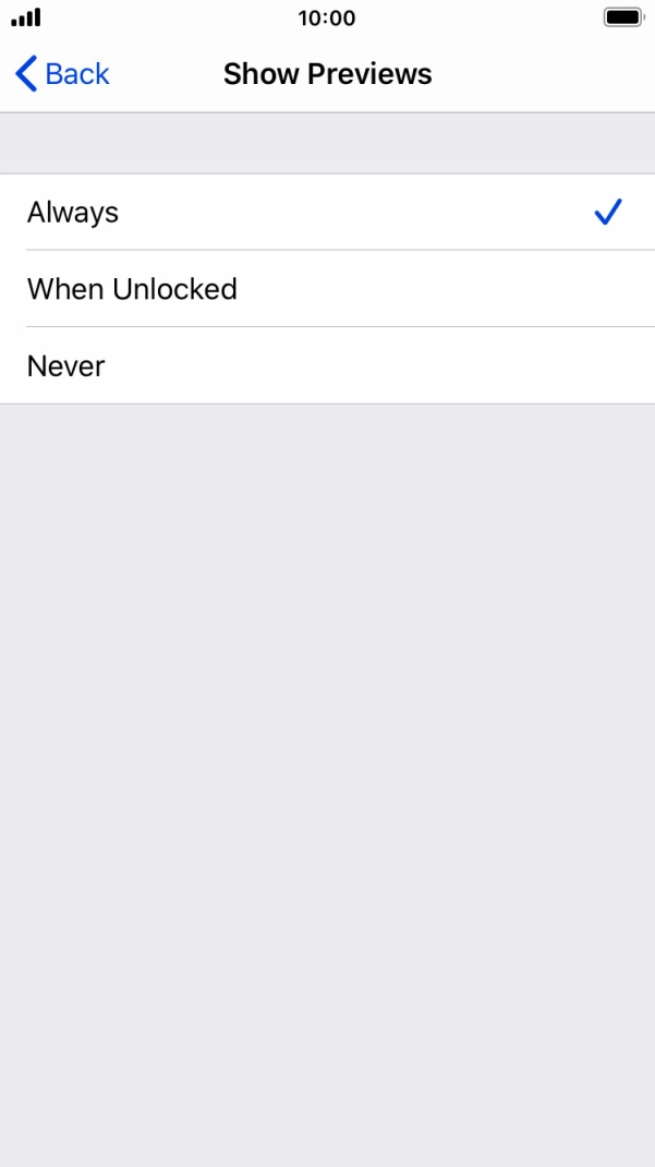 To select notification preview on the lock screen, press Always. To select notification preview on the lock screen, press Always.