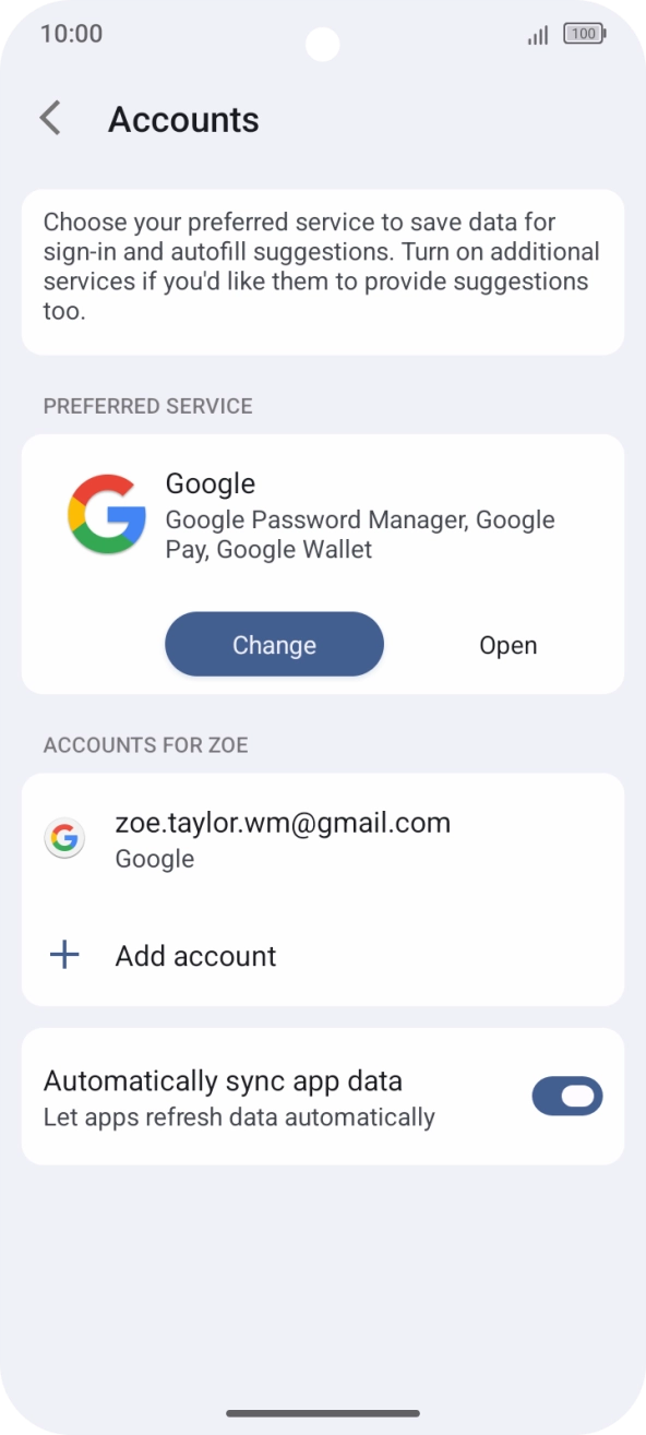 Press Add account. Press Add account.