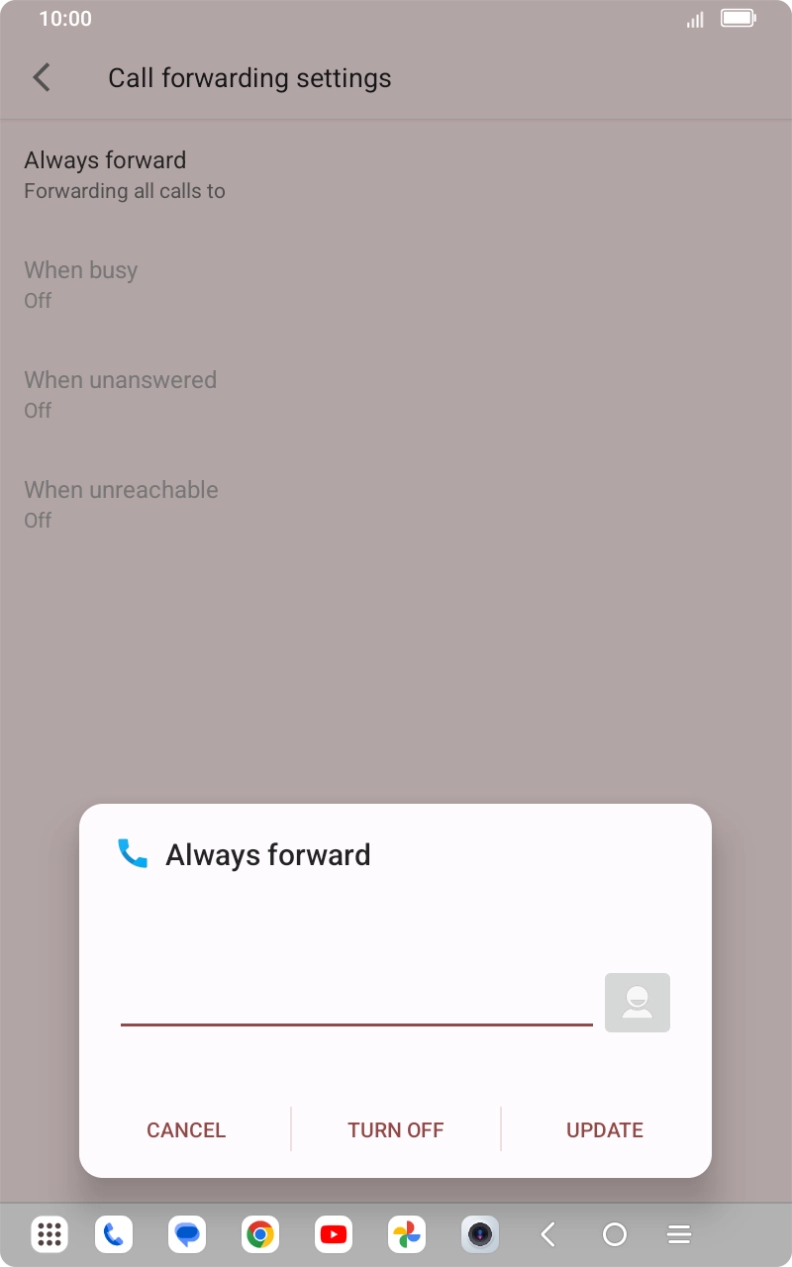 Press TURN OFF.