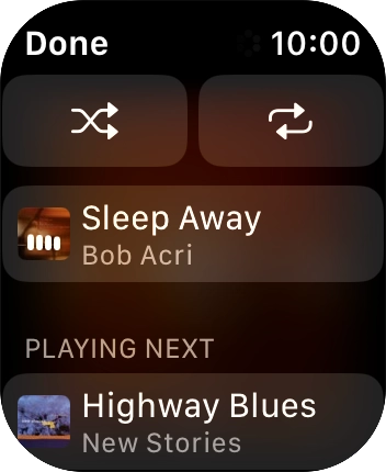 Press the shuffle icon to turn the function on or off. Press the shuffle icon to turn the function on or off.