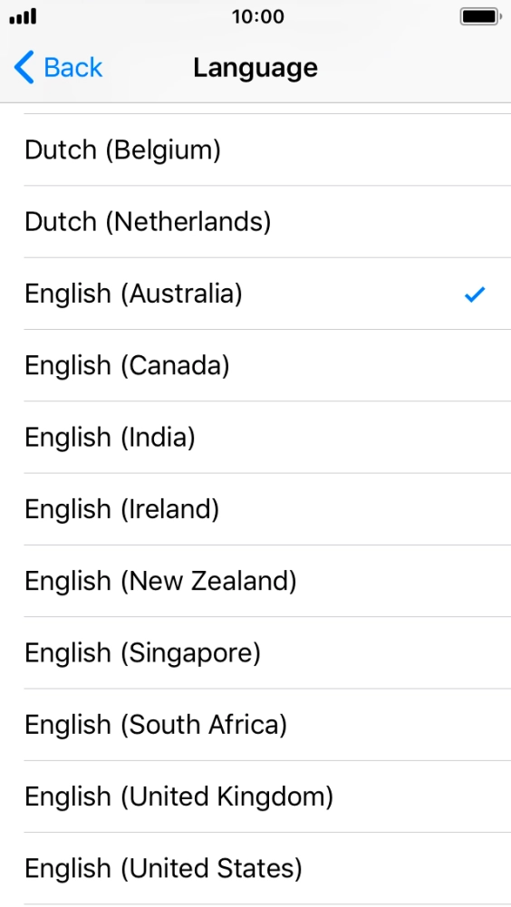 Press the required language. Press the required language.