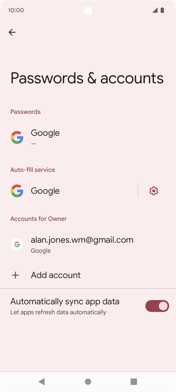 Press Add account. Press Add account.