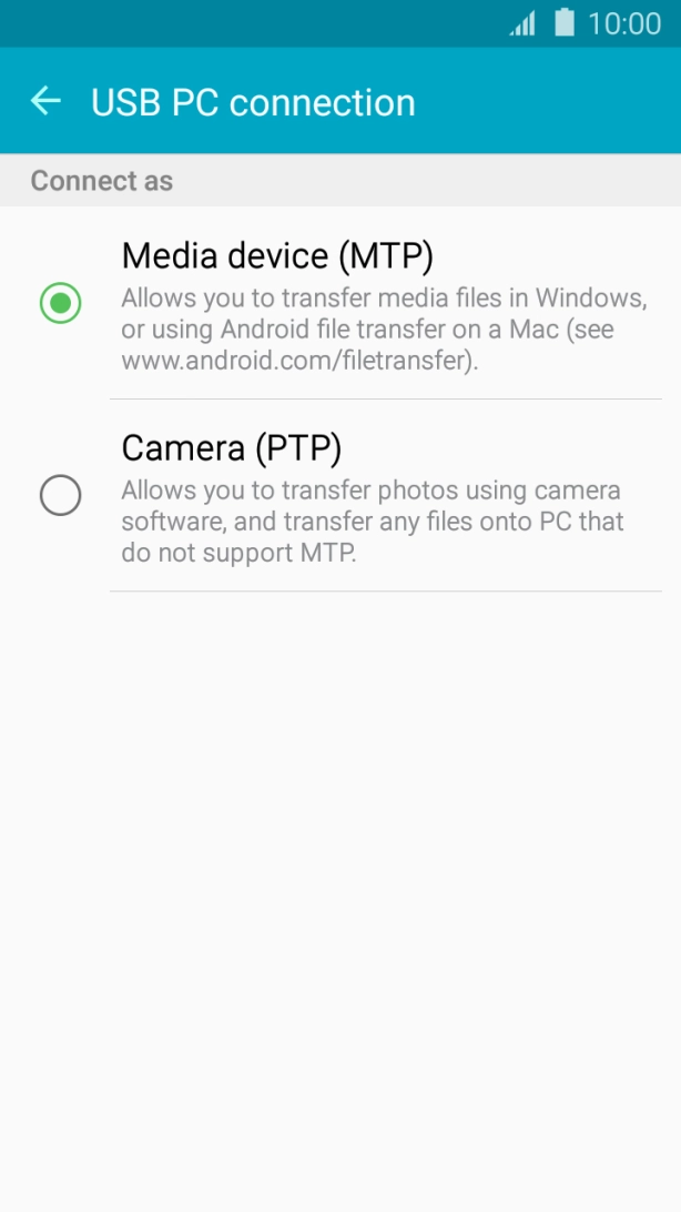 Press Media device (MTP) to turn on the function. Press Media device (MTP) to turn on the function.