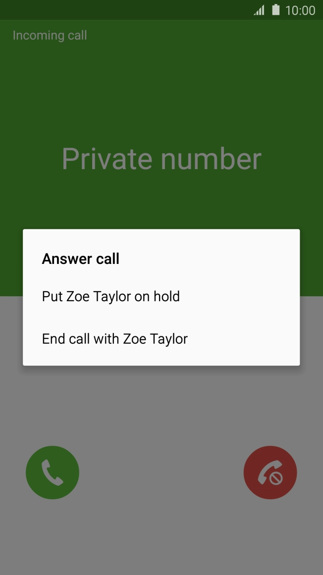 Press Put on hold.
