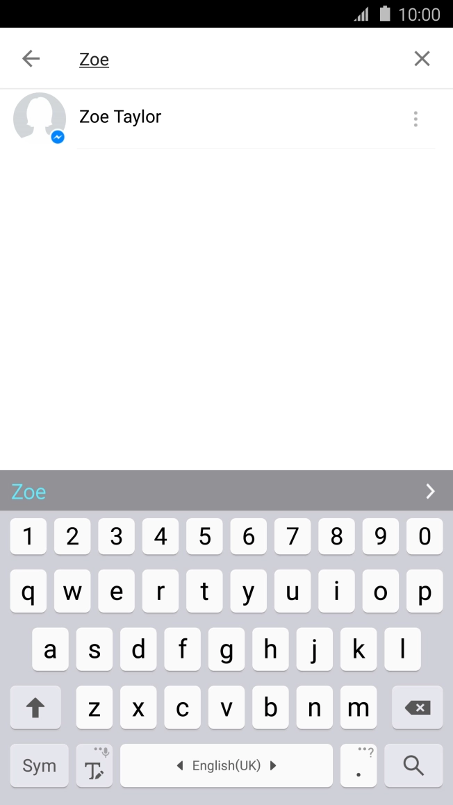 Press the required contact.