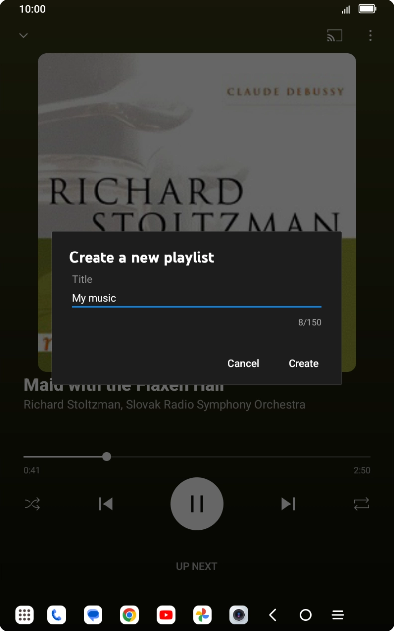 Key in a name for the playlist and press Create.