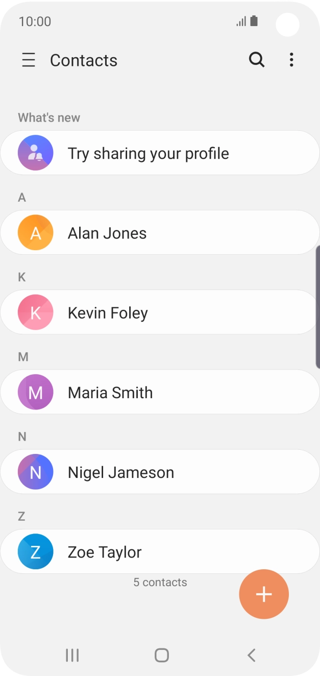Press the new contact icon. Press the new contact icon.