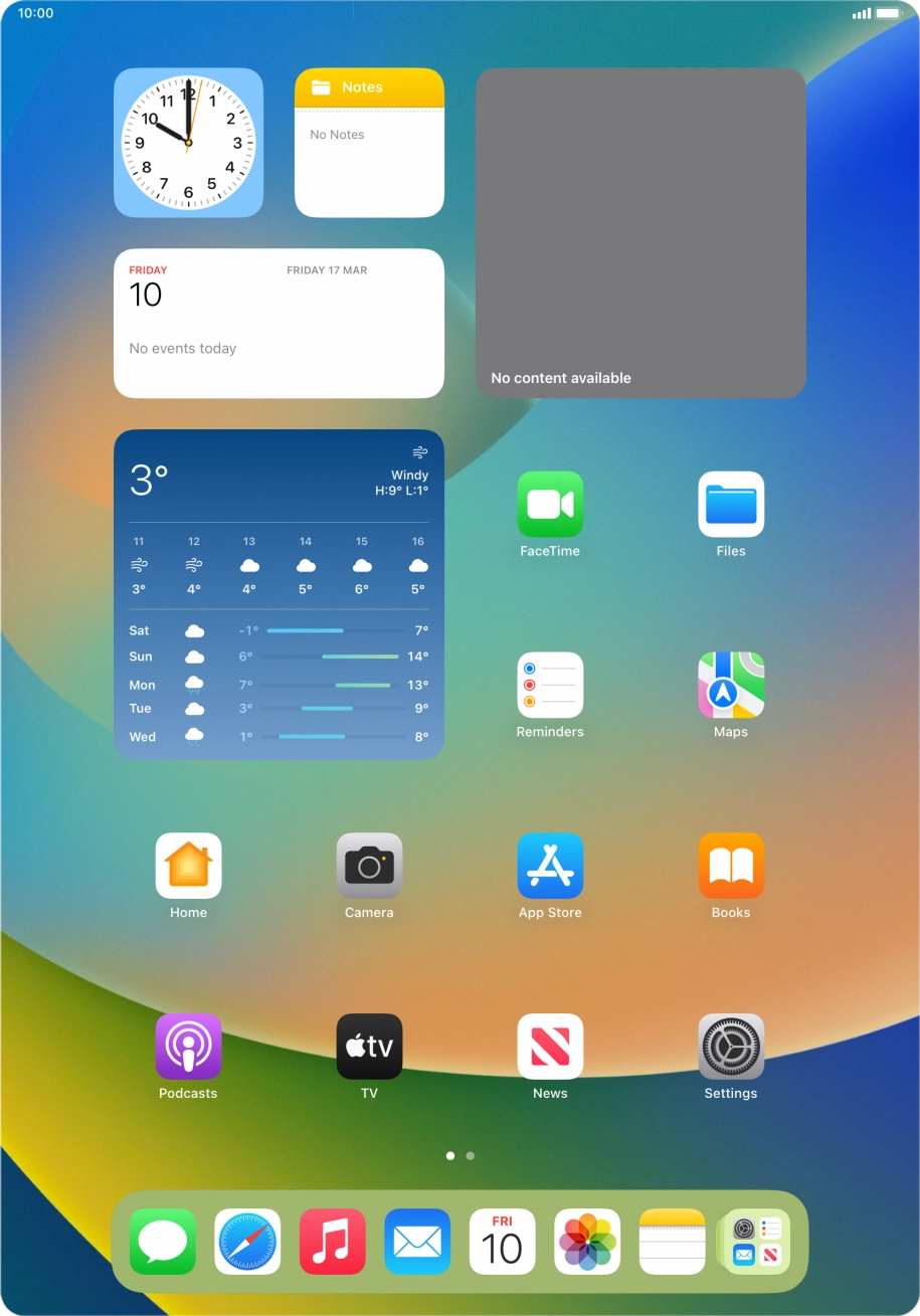 When your tablet is turned on, you can always see the battery power level. The larger the coloured section of the battery icon, the more remaining battery power.