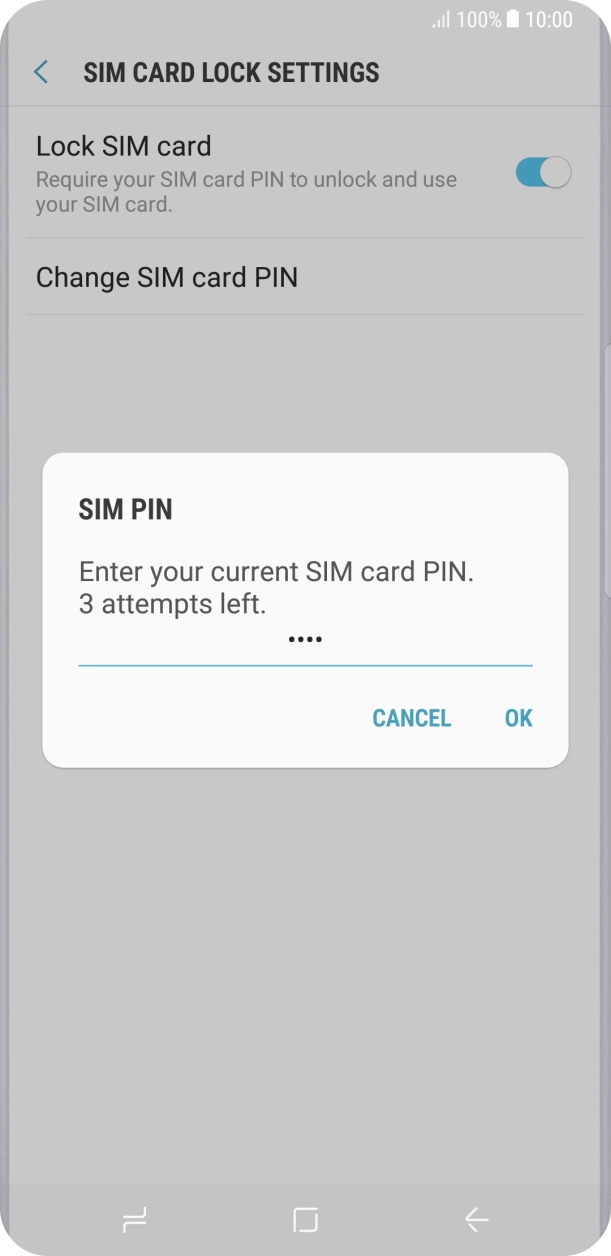 Key in your current PIN and press OK. Key in your current PIN and press OK.