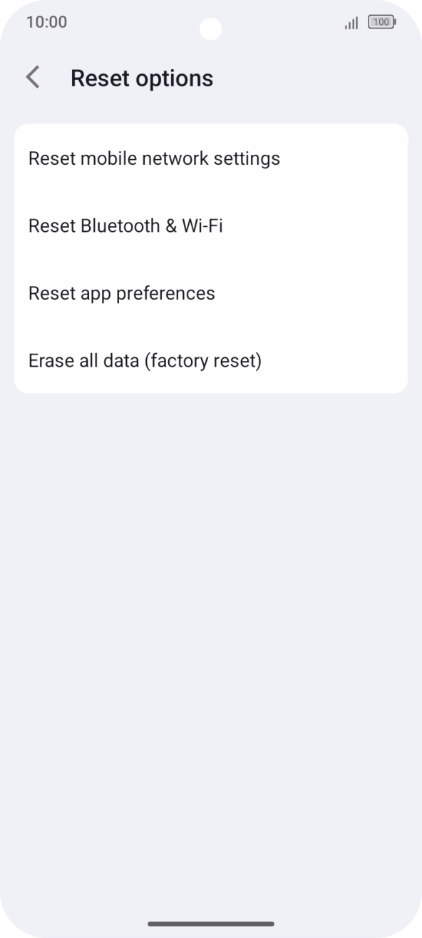 Press Reset mobile network settings. Press Reset mobile network settings.