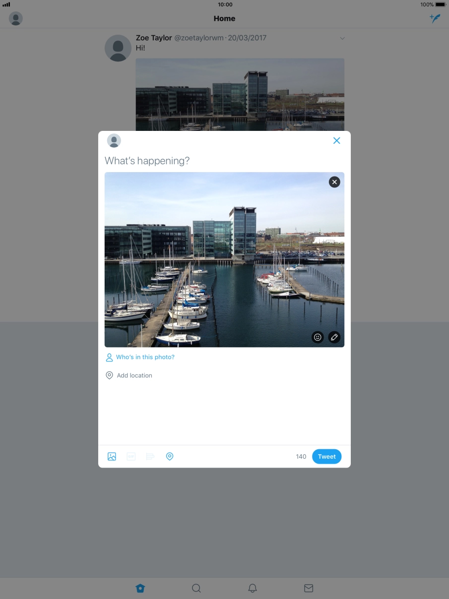 Press the text input field. Press the text input field.