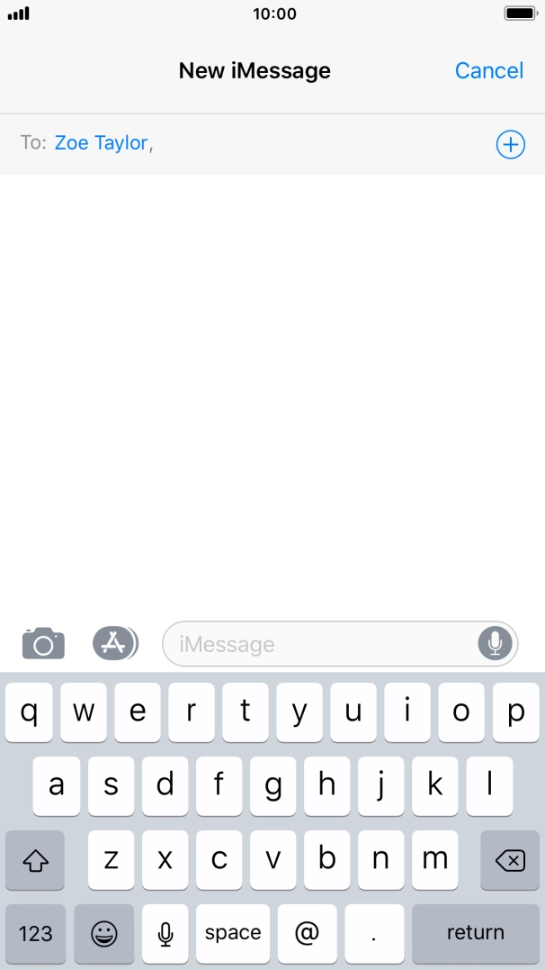 If the recipient can receive iMessages, iMessage is displayed in the text input field. If the recipient can receive iMessages, iMessage is displayed in the text input field.