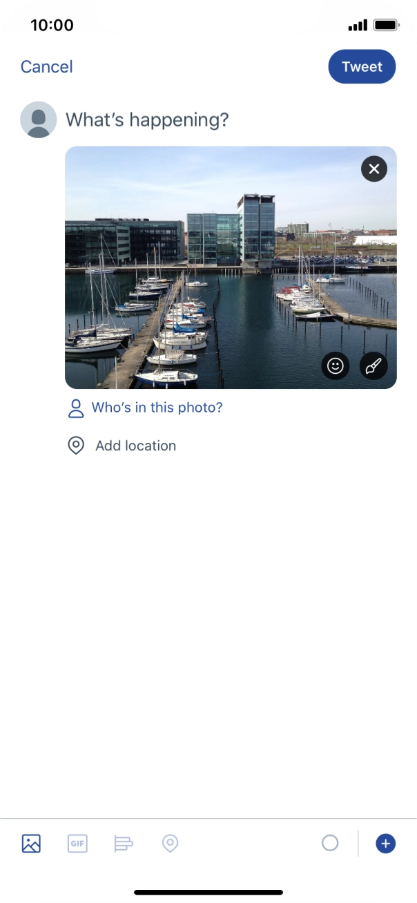 Press the text input field. Press the text input field.