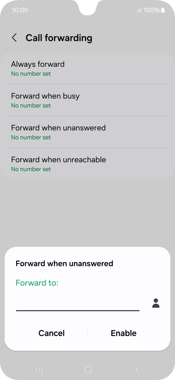 Key in +61101 and press Enable.
