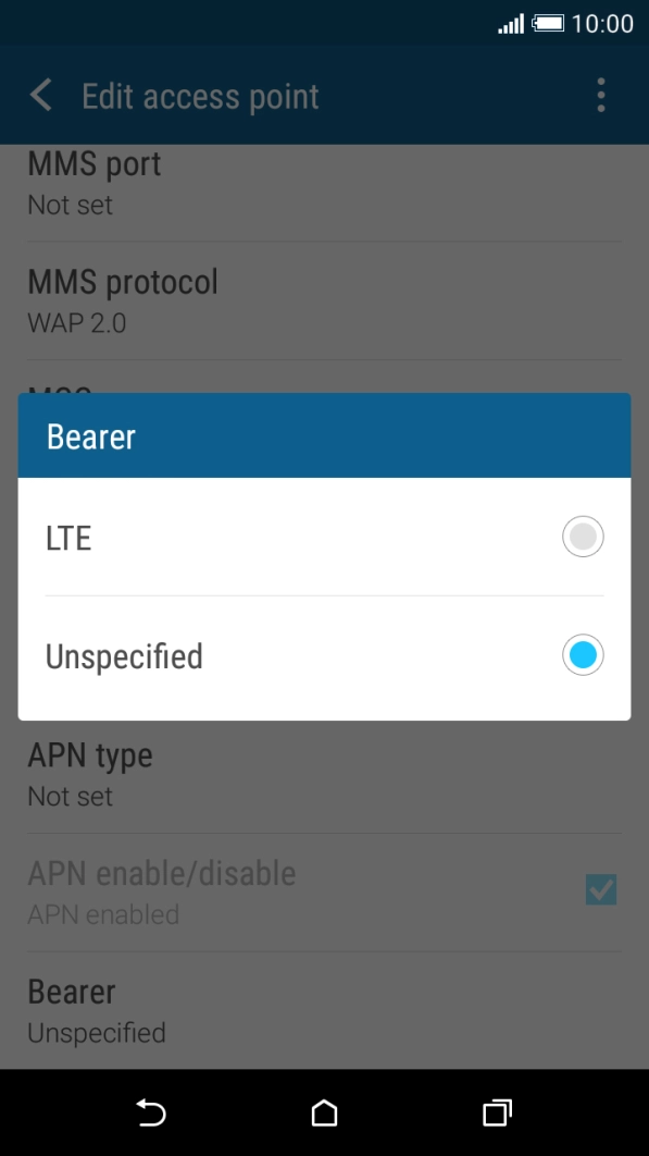 Press Unspecified.