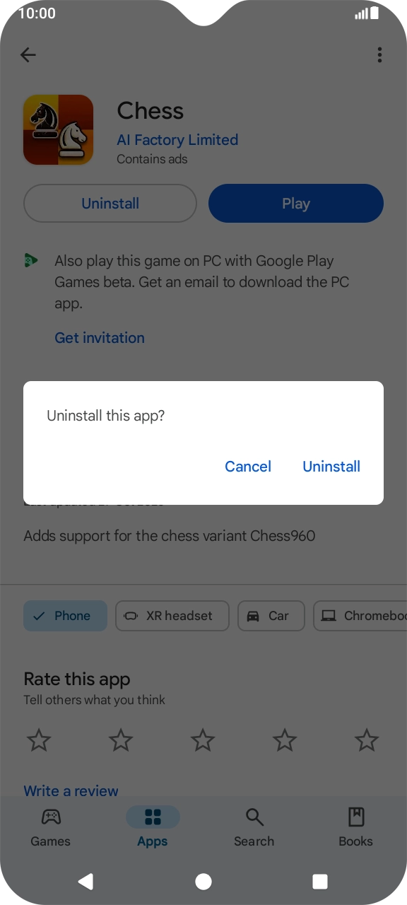 Press Uninstall.